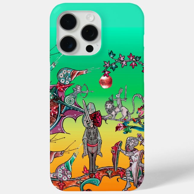 MEDIEVAL BESTIARY WAR, KNIGHTS,GIANT SNAILS Green Case-Mate iPhone Case (Back)