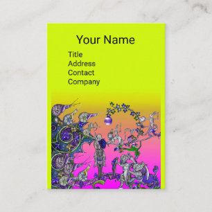 MEDIEVAL BESTIARY WAR, KNIGHTS,GIANT SNAILS Yellow Business Card