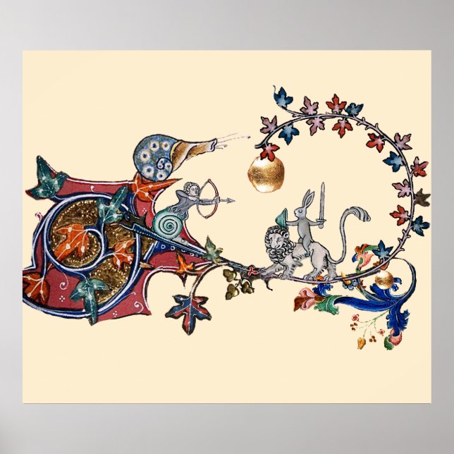 MEDIEVAL BESTIARY WAR Snails ,Killer Rabbit ,Lion Poster (Front)