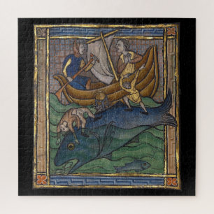 Medieval Bestiary Whale c. 1270 Jigsaw Puzzle