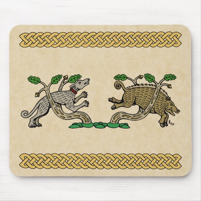 Medieval Boar Hunt Mouse Pad (Front)
