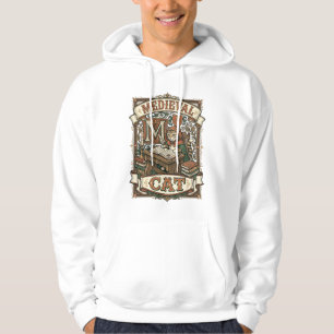 Medieval Cat Cat Medieval Manuscript Vintage Hoodie