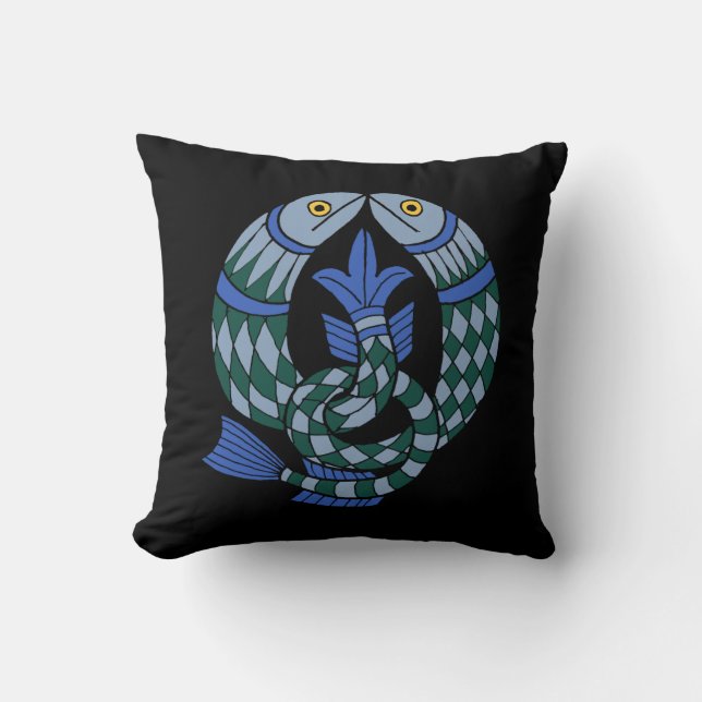Medieval Celtic Knot Fish Cushion (Front)