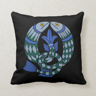 Medieval Celtic Knot Fish Cushion