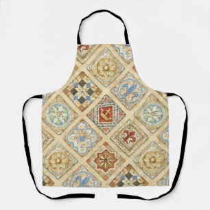 Medieval Ceramic Tile Crowns Fleur De Lis Apron