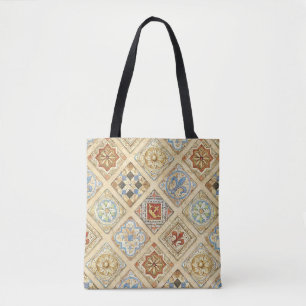 Medieval Ceramic Tile Crowns Fleur De Lis Tote Bag