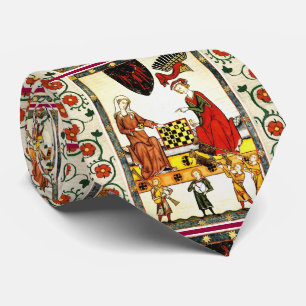 MEDIEVAL CHESS PLAYERS IN COURT  TIE