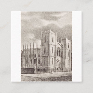 Medieval Christian Church Square Business Card
