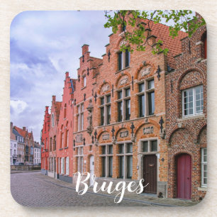 Medieval colorful brick houses in Bruges, Belgium Coaster