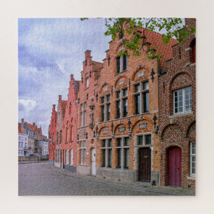 Medieval colorful brick houses in Bruges, Belgium Jigsaw Puzzle