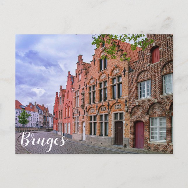 Medieval colorful brick houses in Bruges, Belgium Postcard (Front)