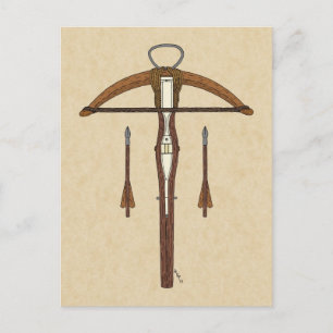 Medieval Crossbow with Bolts Postcard