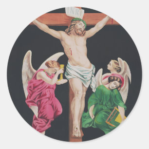 Medieval Crucifixion of Jesus Christ Classic Round Sticker