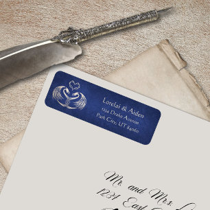 Medieval Dragon Blue Epic Fantasy Celtic Address Return Address Label