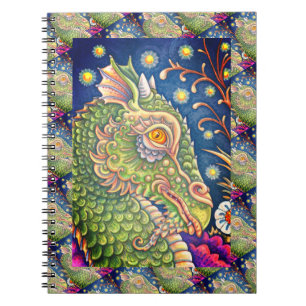 MEDIEVAL DRAGON HEAD PORTRAIT, WHIMSICAL FANTASY NOTEBOOK