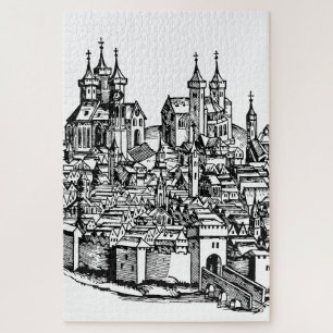 Medieval Erfurt Premium Chronicle of Thuringia Art Jigsaw Puzzle