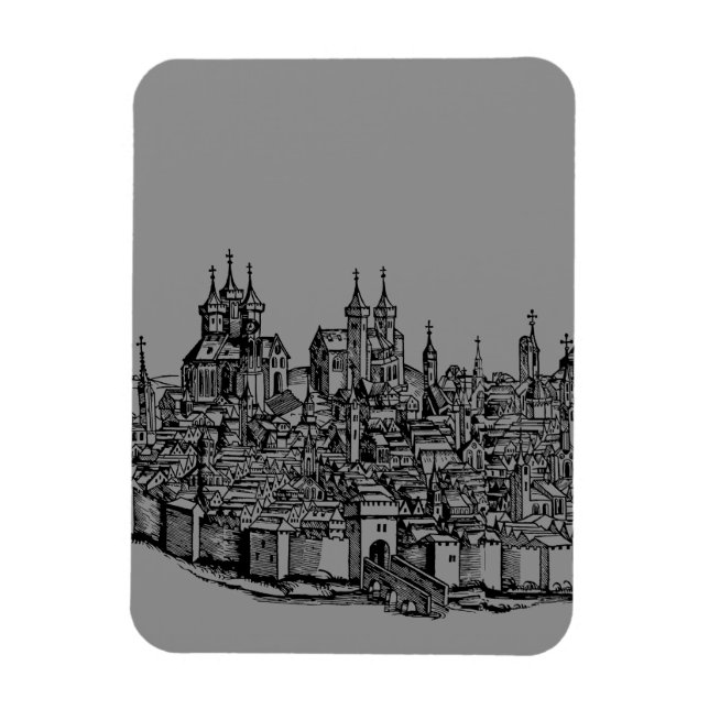 Medieval Erfurt Premium Chronicle of Thuringia Art Magnet (Vertical)