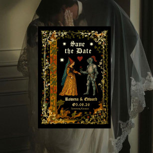 Medieval Fantasy Knight and Lady Save the Date