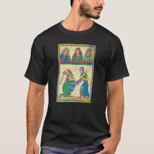 Medieval Fight Retro Tarot Card medieval Cool Vint T-Shirt