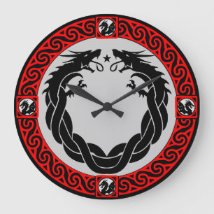 Medieval Fire Dragon Timepiece Large Clock