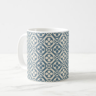 Medieval Flower Tiles - Slate Blue Coffee Mug