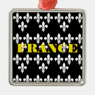 Medieval France Heraldic Print Monochromatic Art Metal Ornament