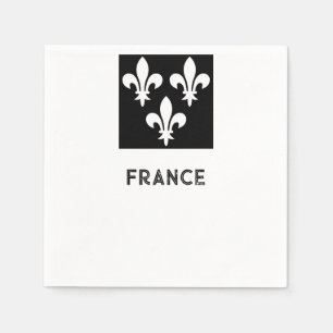 Medieval France Heraldic Print Monochromatic Art Napkin