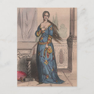 Medieval French Costume Under Charles VI Postcard