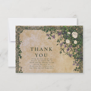 Medieval Garden Romance Wedding Thank You Card