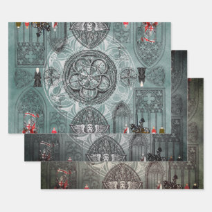medieval Gothic Wrapping Paper Sheet