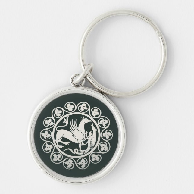  Medieval Griffin Combat Medallion Key Ring (Front)