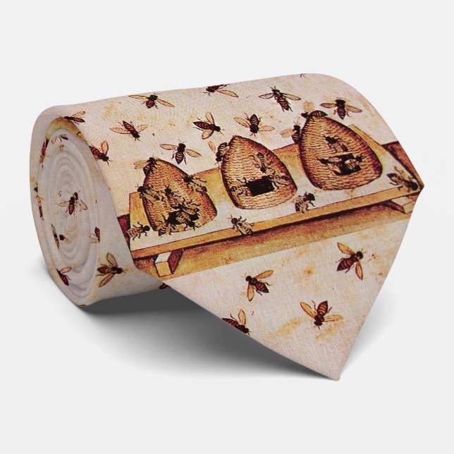 MEDIEVAL HONEY BEE ,BEEKEEPING,BEEKEEPER MINIATURE TIE (Rolled)