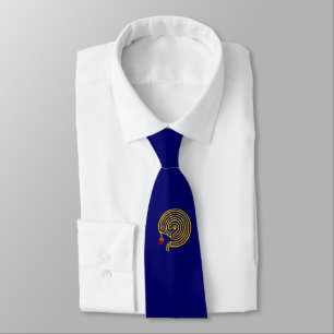 MEDIEVAL HYPER LABYRINTH WITH GEMSTONES Gold Blue Tie