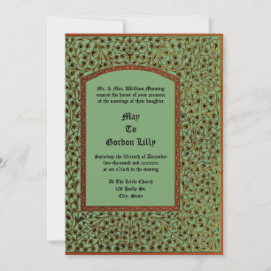 Medieval Illuminated Manuscript Vine Foliage Style Invitation