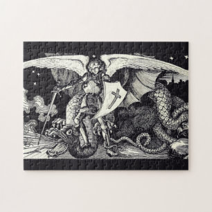 Medieval Knight and Dragon Jigsaw Puzzle