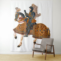 Medieval Knight in Armor on horse back