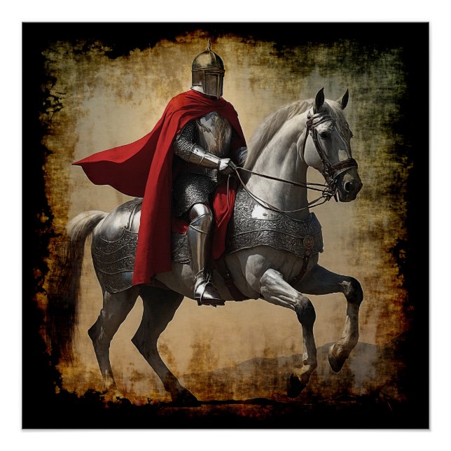 Medieval Knight on Horseback Poster (Front)