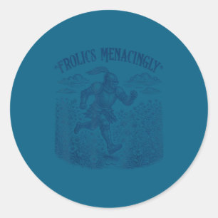 Medieval knight vintage meme funny frolics classic round sticker