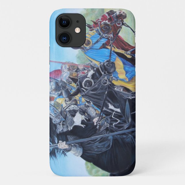 medieval knights jousting on horses historic art Case-Mate iPhone case (Back)