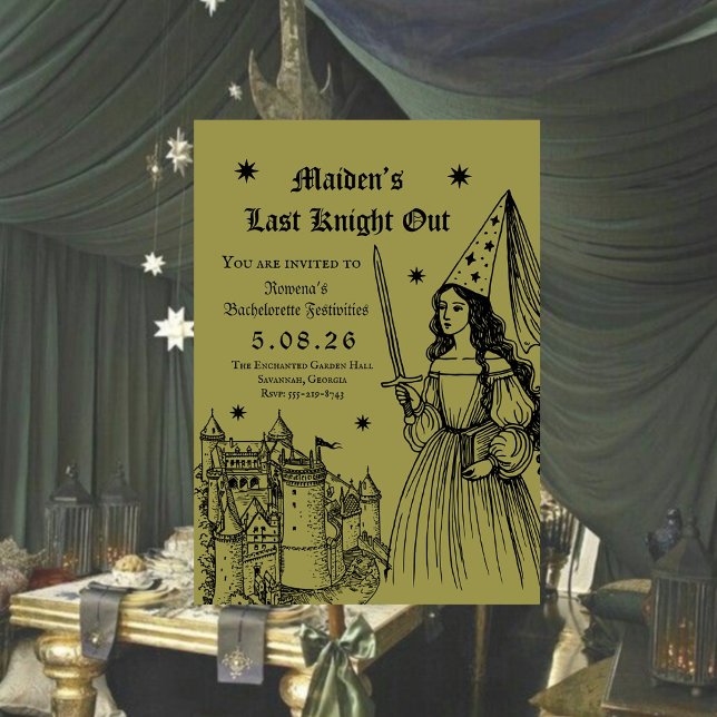 Medieval “Last Knight Out” Bachelorette Invitation (Creator Uploaded)