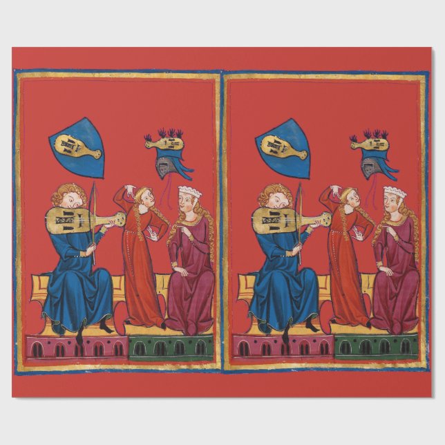 Medieval Music and Dance Wrapping Paper (Flat)
