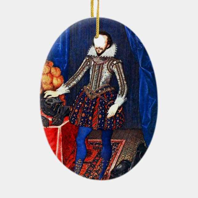 Medieval Portrait Ceramic Ornament (Back)