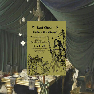 Medieval Princess Last Quest Bachelorette Invitation
