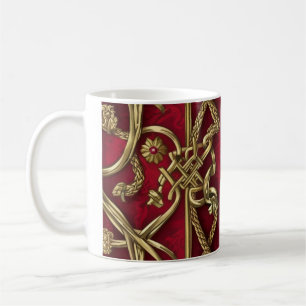 medieval red and gold decor coffee mug