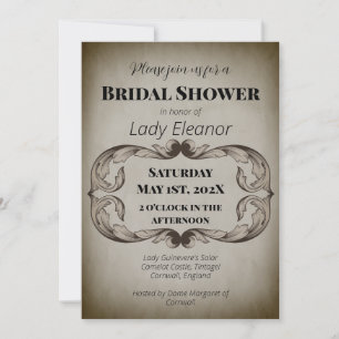 Medieval Renaissance Parchment Moody Bridal Shower Invitation