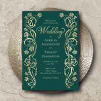 Medieval Royal Roses Sword Wedding Invitation