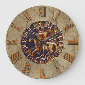 Medieval Seal of the Knights Templar Large Clock