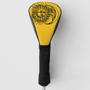 Medieval sun and moon golf head cover