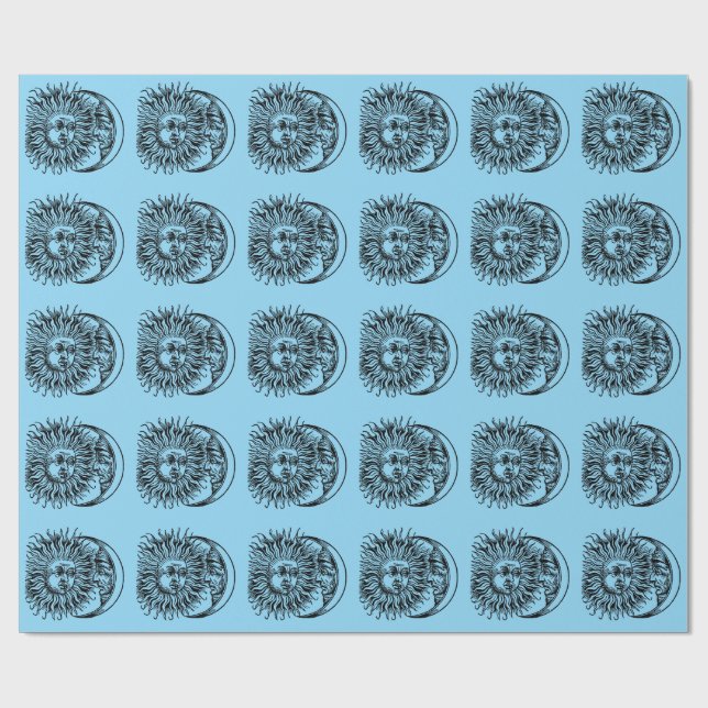 Medieval sun and moon wrapping paper (Flat)