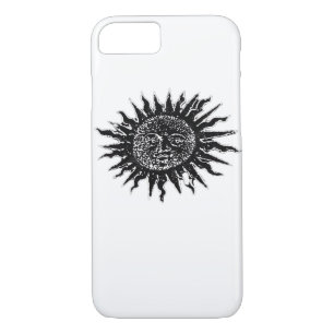 Medieval Sun Engraving - Whimsigoth Aesthetic - Wh iPhone 8/7 Case